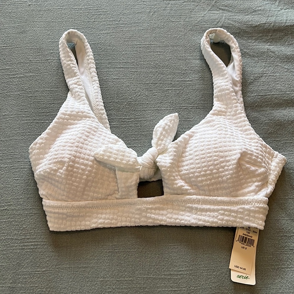 NWT Aerie Swim Top, white jacquard